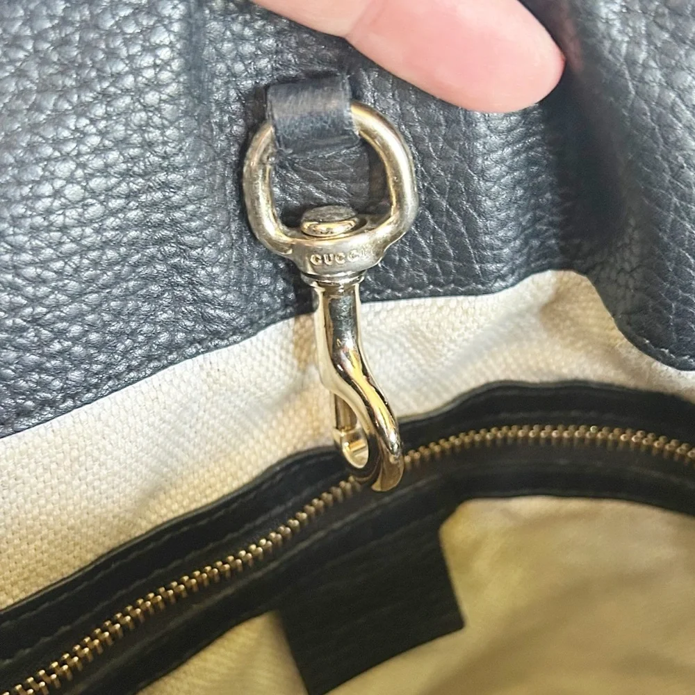 Gucci Soho Chain Shoulder Bag Black Pebbled Leather - Picture 11 of 16